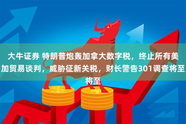 大牛证券 特朗普炮轰加拿大数字税，终止所有美加贸易谈判，威胁征新关税，财长警告301调查将至